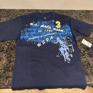 NWT Kids US Polo Association Medium 10 / 12 Navy Tshirt NEW Oversized